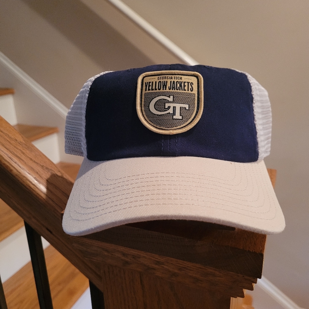 NEW GA Tech Navy Blue and Creme Adjustable Size Hat
